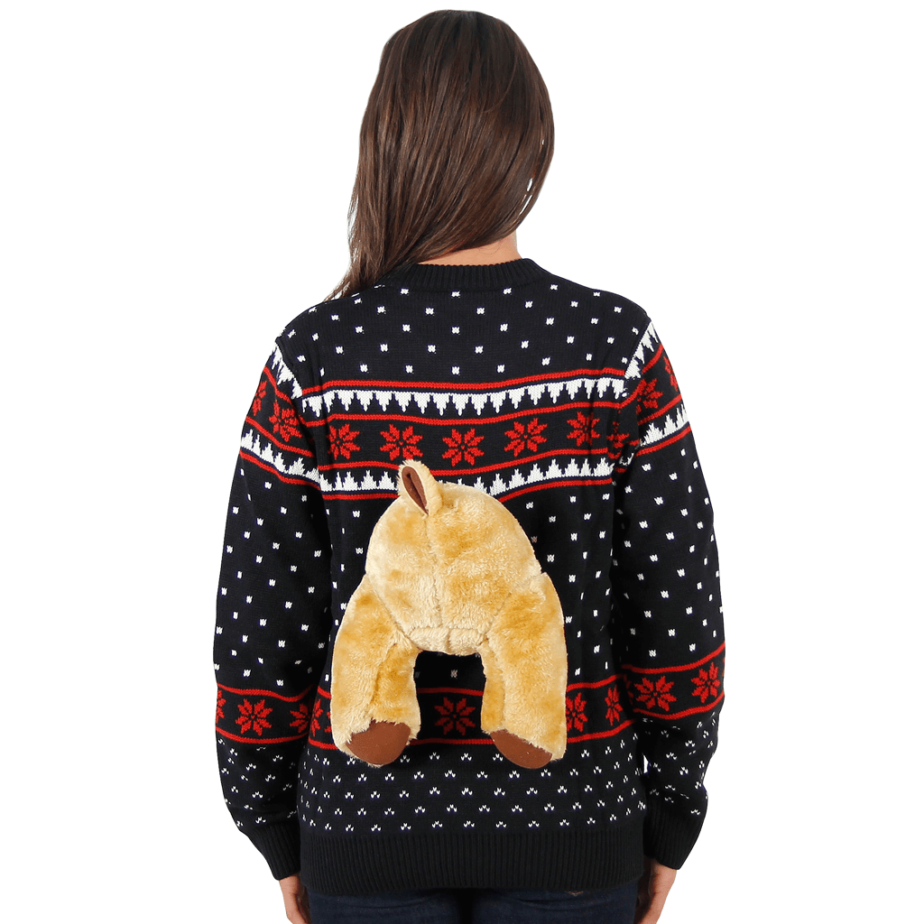 Ugly Christmas Sweater - 3D Reindeer for Women's Holiday Fun Julesroches