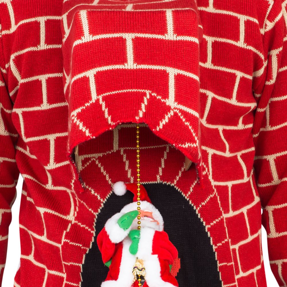 Ugly Christmas Sweater - 3D Santa Climbing Design for Festive Fun Julesroches