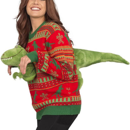 Ugly Christmas Sweater - 3D T-Rex Plush for Holiday Fun Julesroches