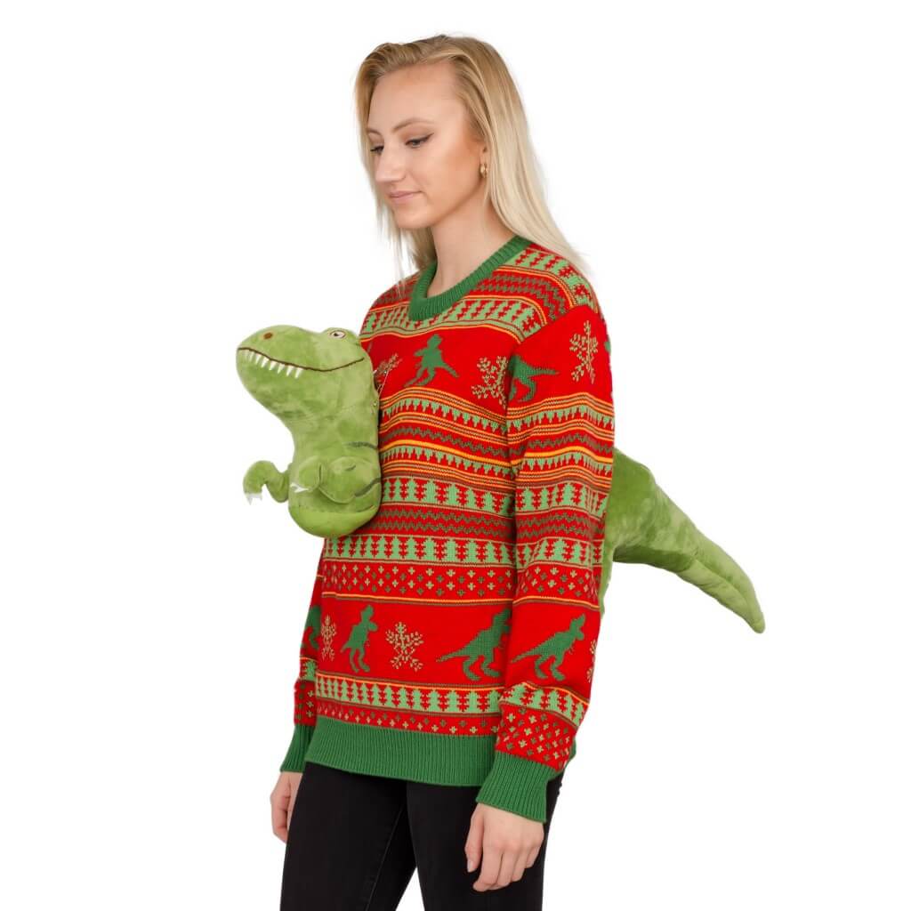 Ugly Christmas Sweater - 3D T-Rex Plush for Holiday Fun Julesroches