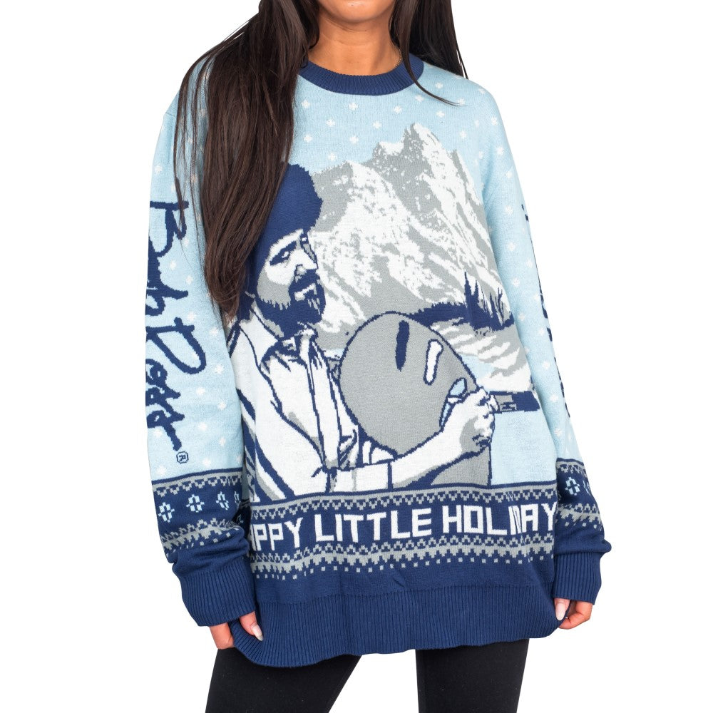 Ugly Christmas Sweater - Bob Ross Design for Holiday Parties Julesroches