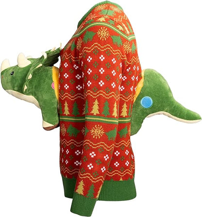 Ugly Christmas Sweater JulesRoche 3D Dinosaur Festive Wear Julesroches