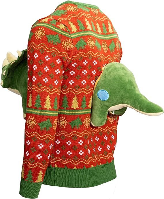 Ugly Christmas Sweater JulesRoche 3D Dinosaur Festive Wear Julesroches