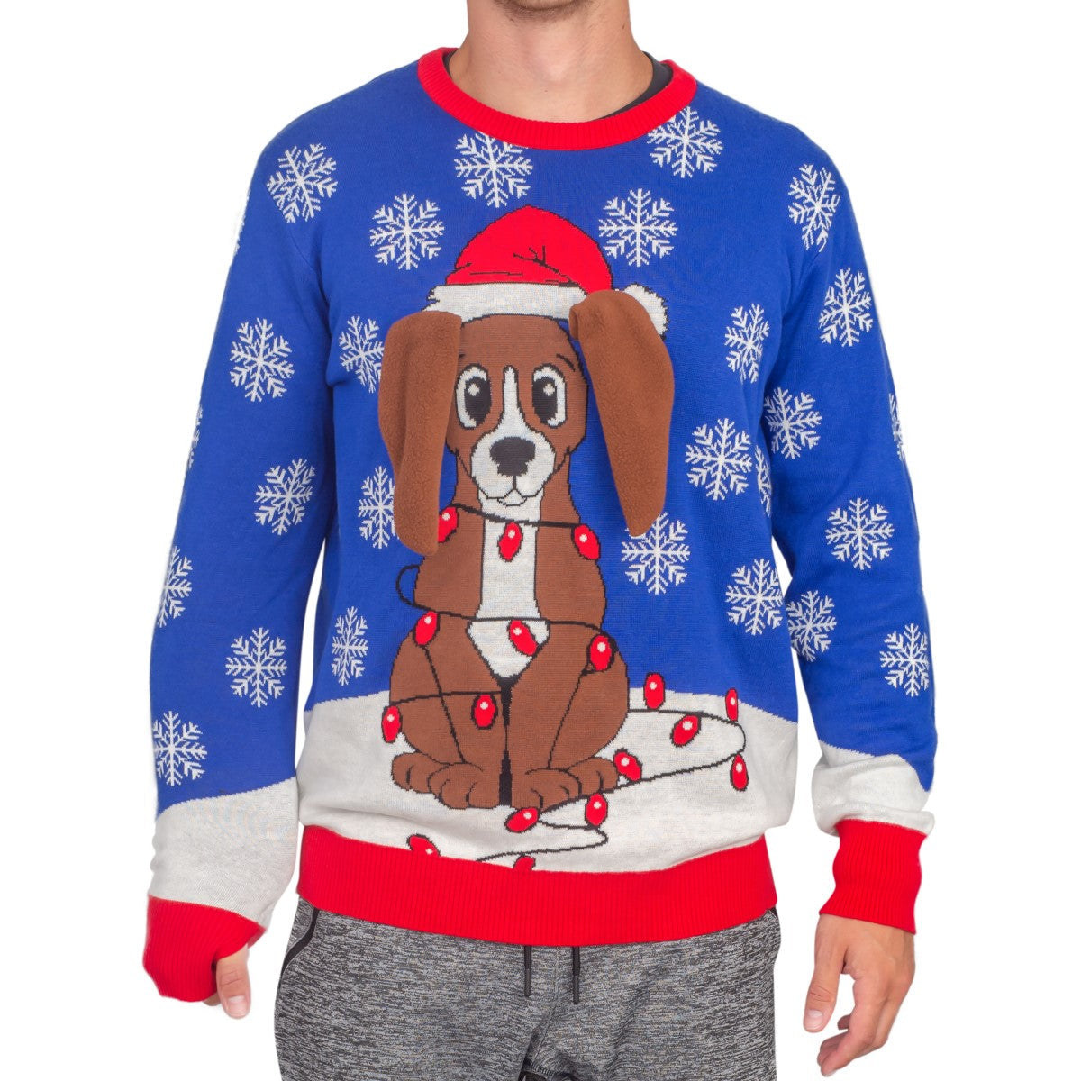 Ugly Christmas Sweater JulesRoche 3D Flappy Dog Ears Animated Julesroches