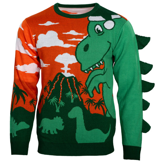 Ugly Christmas Sweater JulesRoche 3D LED T-Rex Design Julesroches