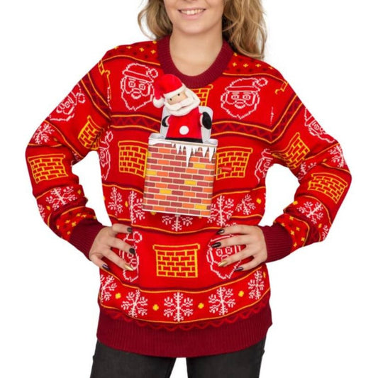 Ugly Christmas Sweater JulesRoche 3D Santa Design Adult Fit Julesroches