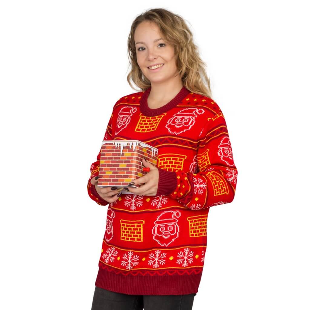 Ugly Christmas Sweater JulesRoche 3D Santa Design Adult Fit Julesroches