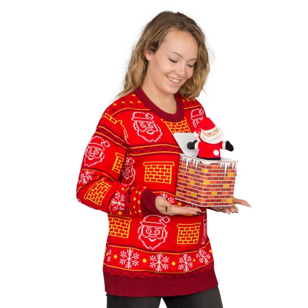 Ugly Christmas Sweater JulesRoche 3D Santa Design Adult Fit Julesroches