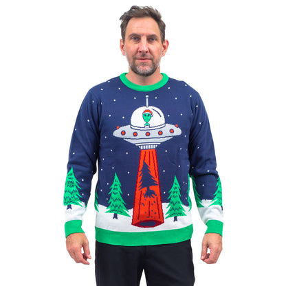 Ugly Christmas Sweater JulesRoche Alien Abduction Design Julesroches