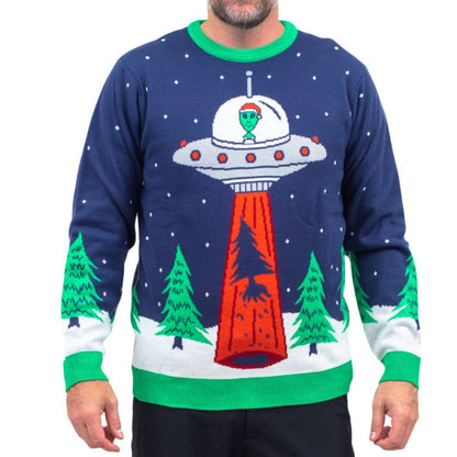 Ugly Christmas Sweater JulesRoche Alien Abduction Design Julesroches