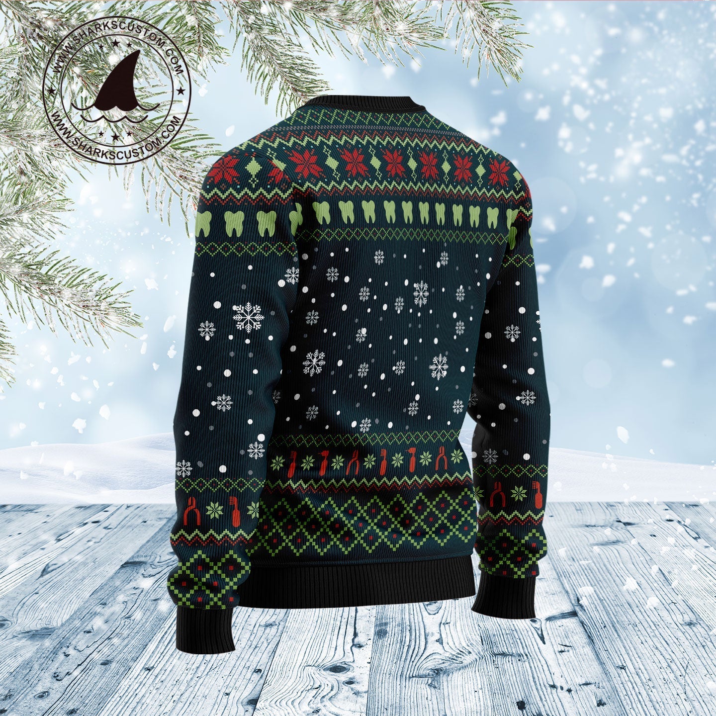 Ugly Christmas Sweater JulesRoche All-Over Print Cotton Blend Julesroches