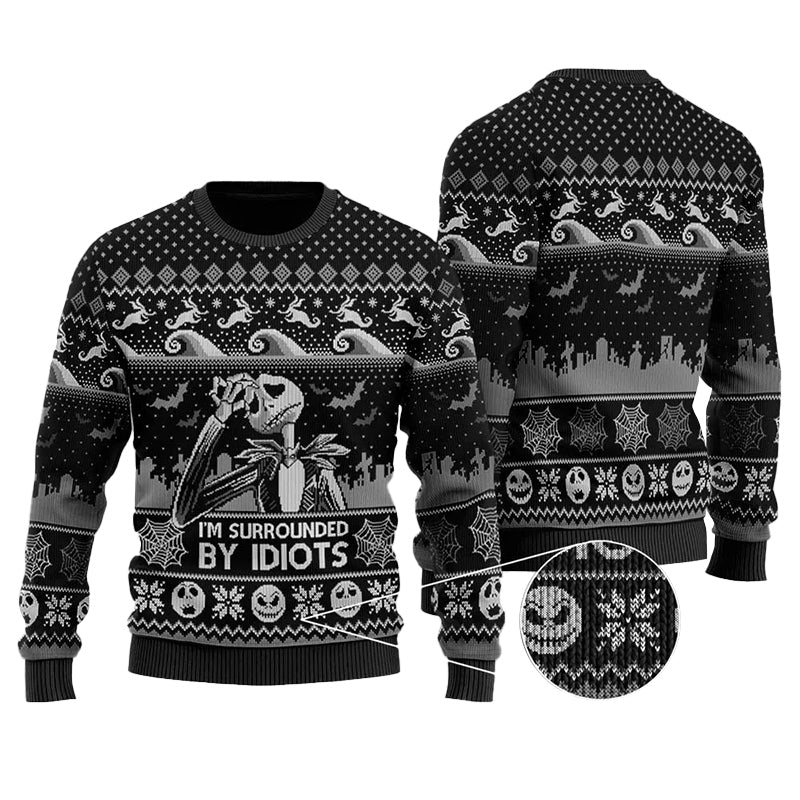 Ugly Christmas Sweater JulesRoche All-Over Print Cotton Blend Pullover Julesroches