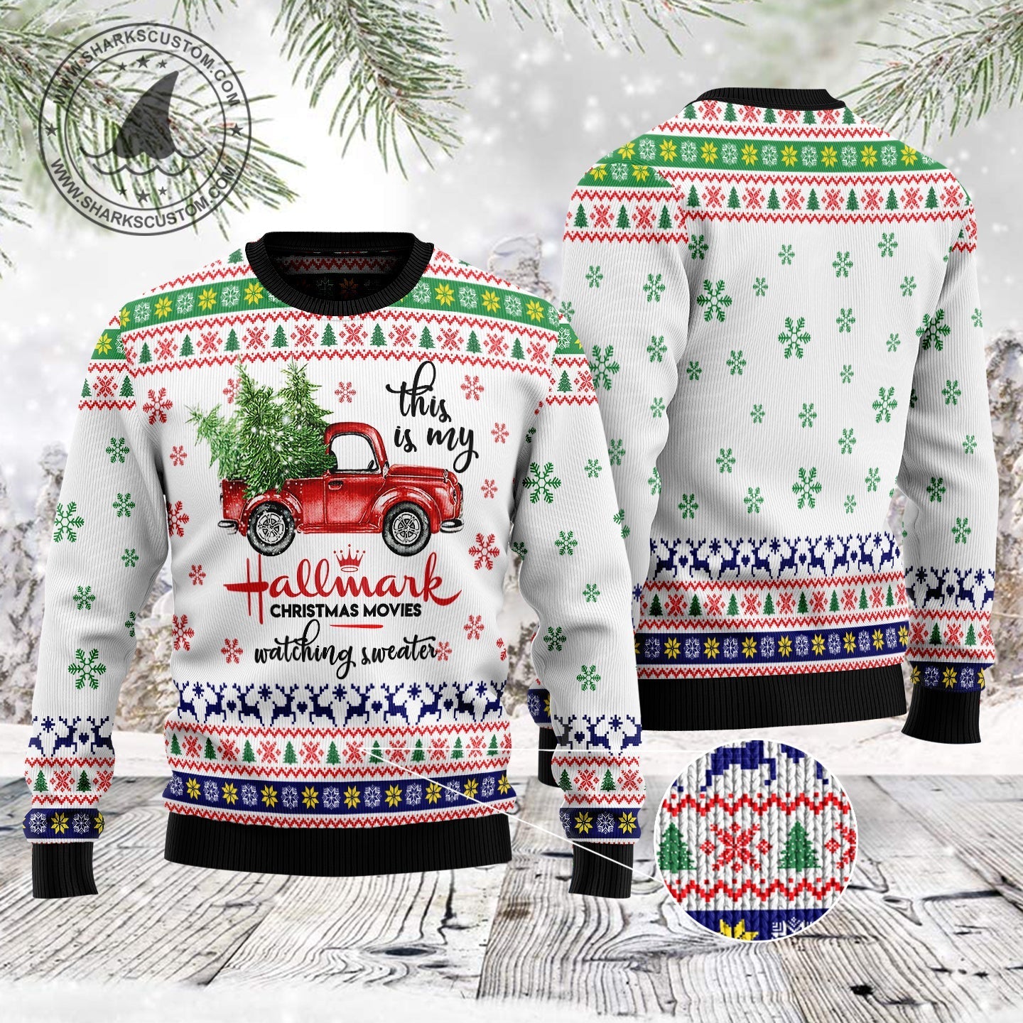 Ugly Christmas Sweater JulesRoche All-Over Print Holiday Jumper Julesroches