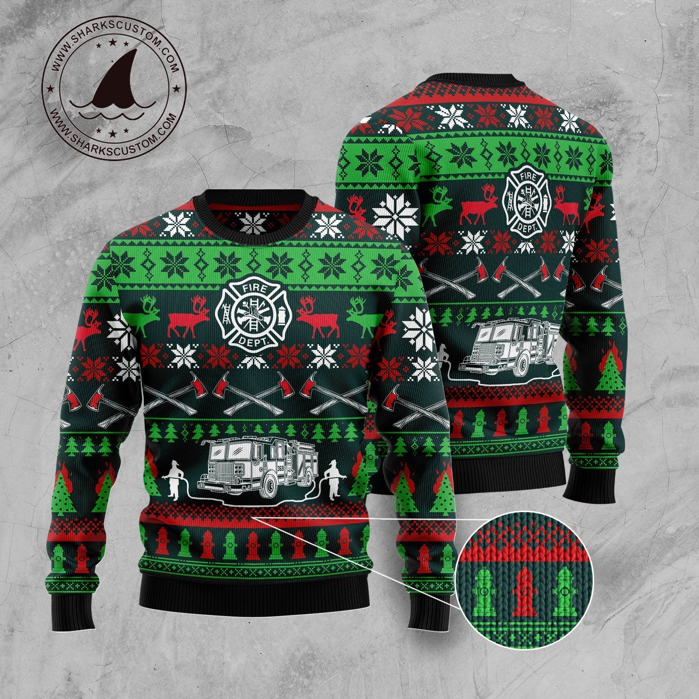 Ugly Christmas Sweater JulesRoche All-Over Print Trendy Holiday Julesroches