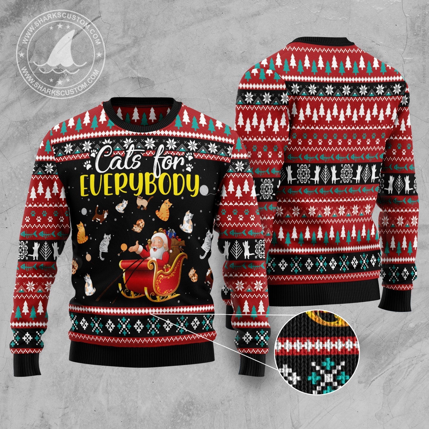 Ugly Christmas Sweater JulesRoche All-Over-Print Winter Jumper Julesroches