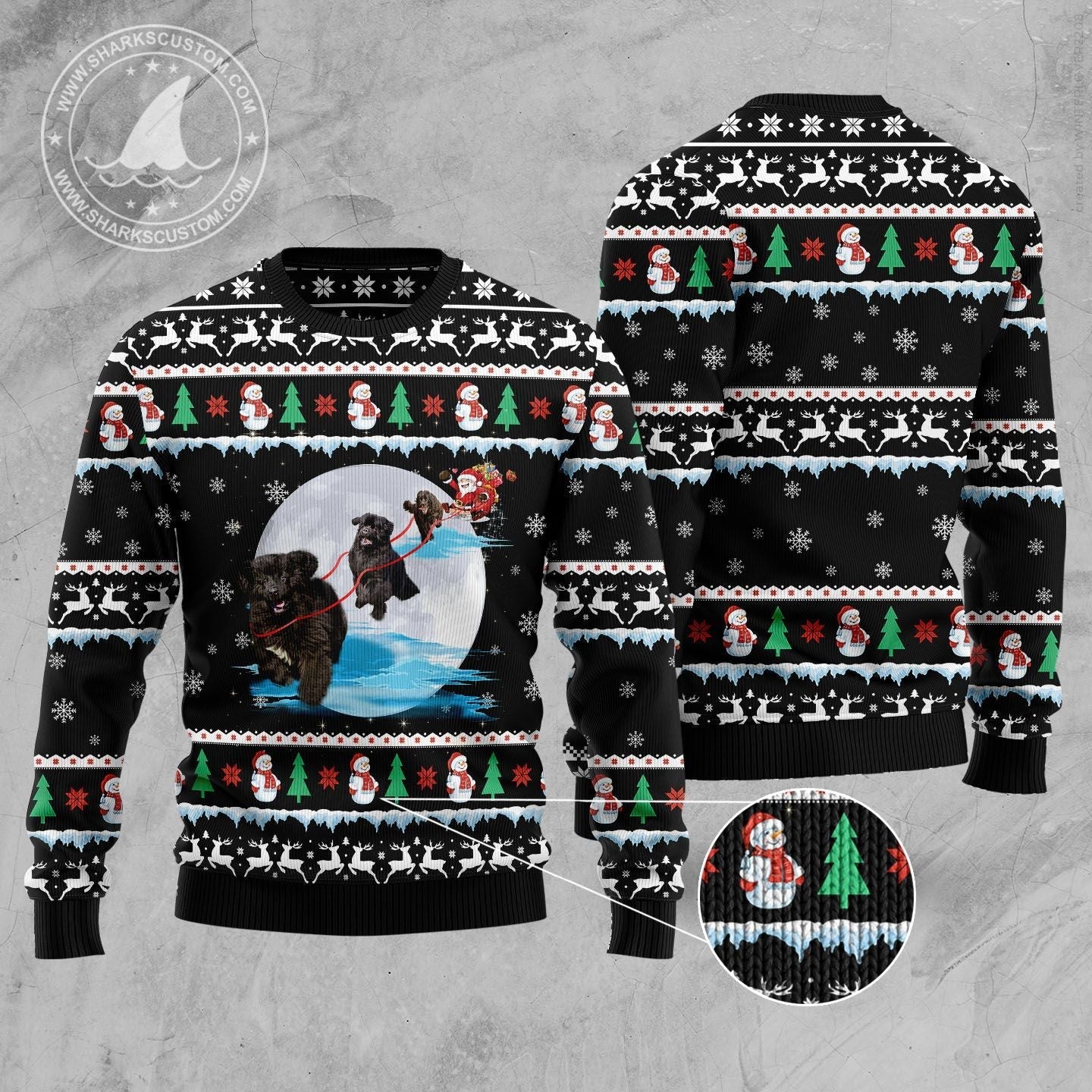 Ugly Christmas Sweater JulesRoche All-Over-Print Wool Blend Julesroches