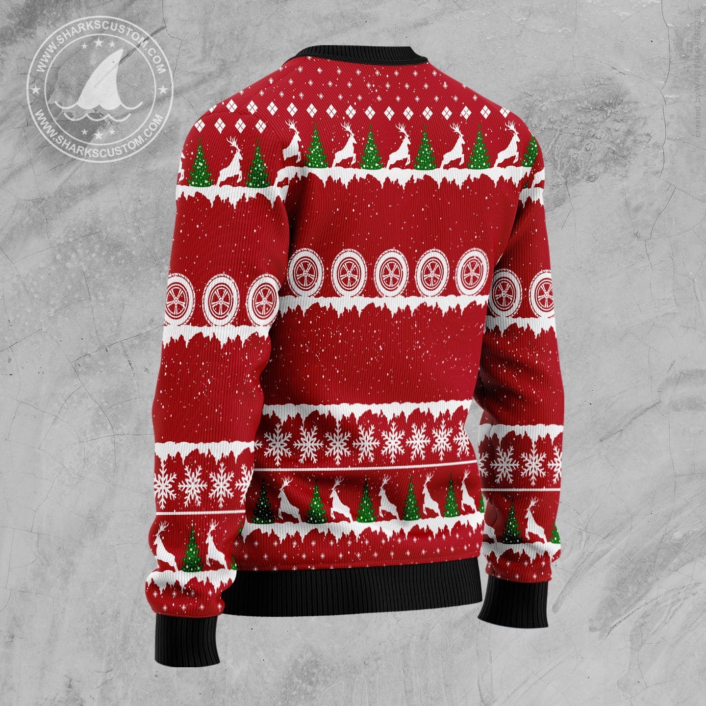 Ugly Christmas Sweater JulesRoche All-Over-Print Wool Blend Seasonal Julesroches