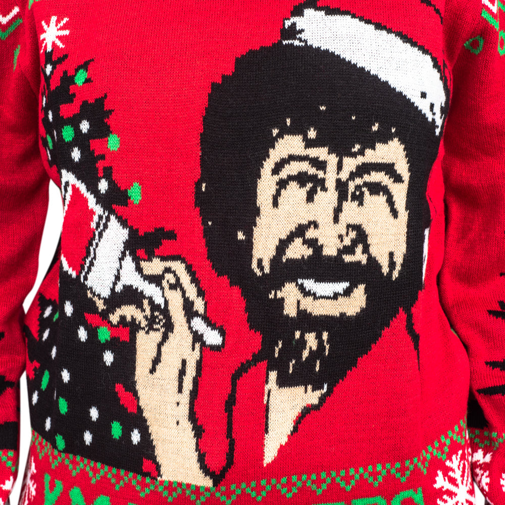 Ugly Christmas Sweater JulesRoche Bob Ross Happy Little Trees Julesroches