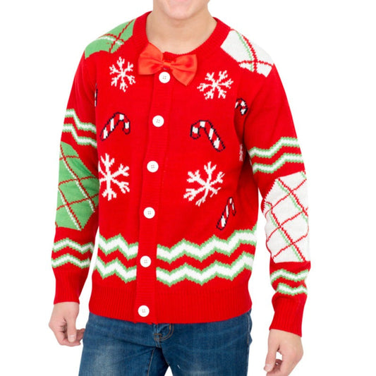 Ugly Christmas Sweater JulesRoche Candy Canes Snowflakes Unisex Julesroches