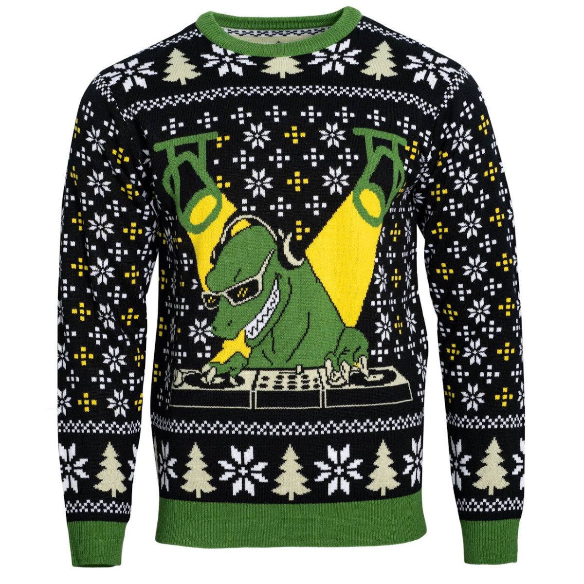 Ugly Christmas Sweater JulesRoche DJ T-Rex Design Cozy Julesroches