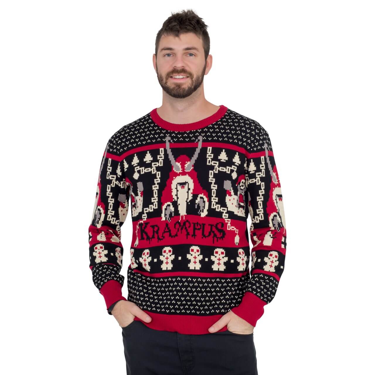 Ugly Christmas Sweater JulesRoche Funny Krampus Knit Julesroches