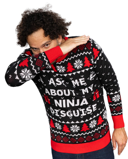 Ugly Christmas Sweater JulesRoche Funny Ninja Disguise Holiday Jumper Julesroches