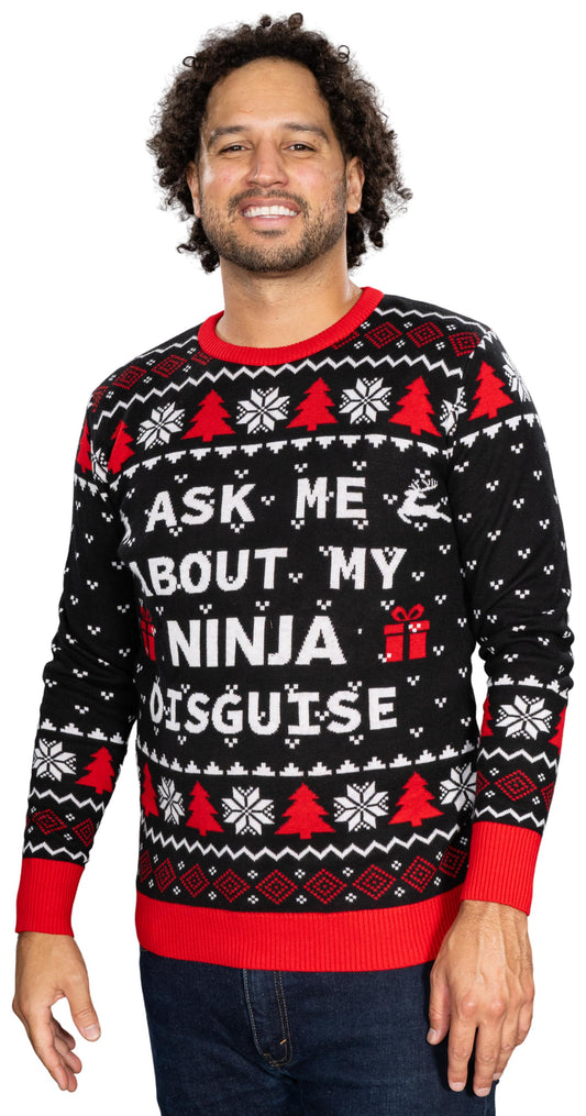 Ugly Christmas Sweater JulesRoche Funny Ninja Disguise Holiday Jumper Julesroches