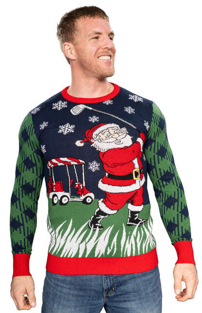 Ugly Christmas Sweater JulesRoche Golfing Santa Design Unisex Julesroches