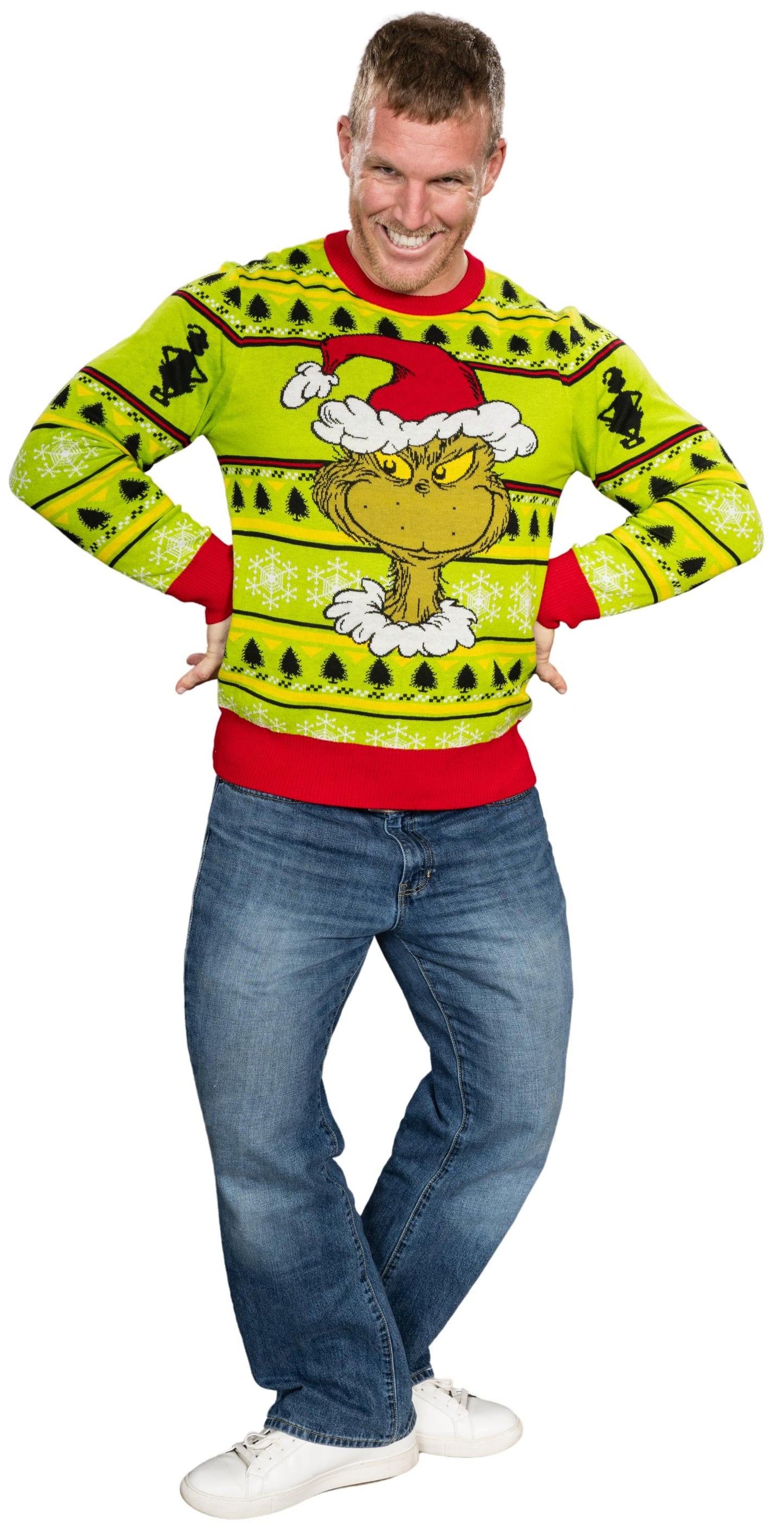 Ugly Christmas Sweater JulesRoche Grinch Design Pullover Julesroches