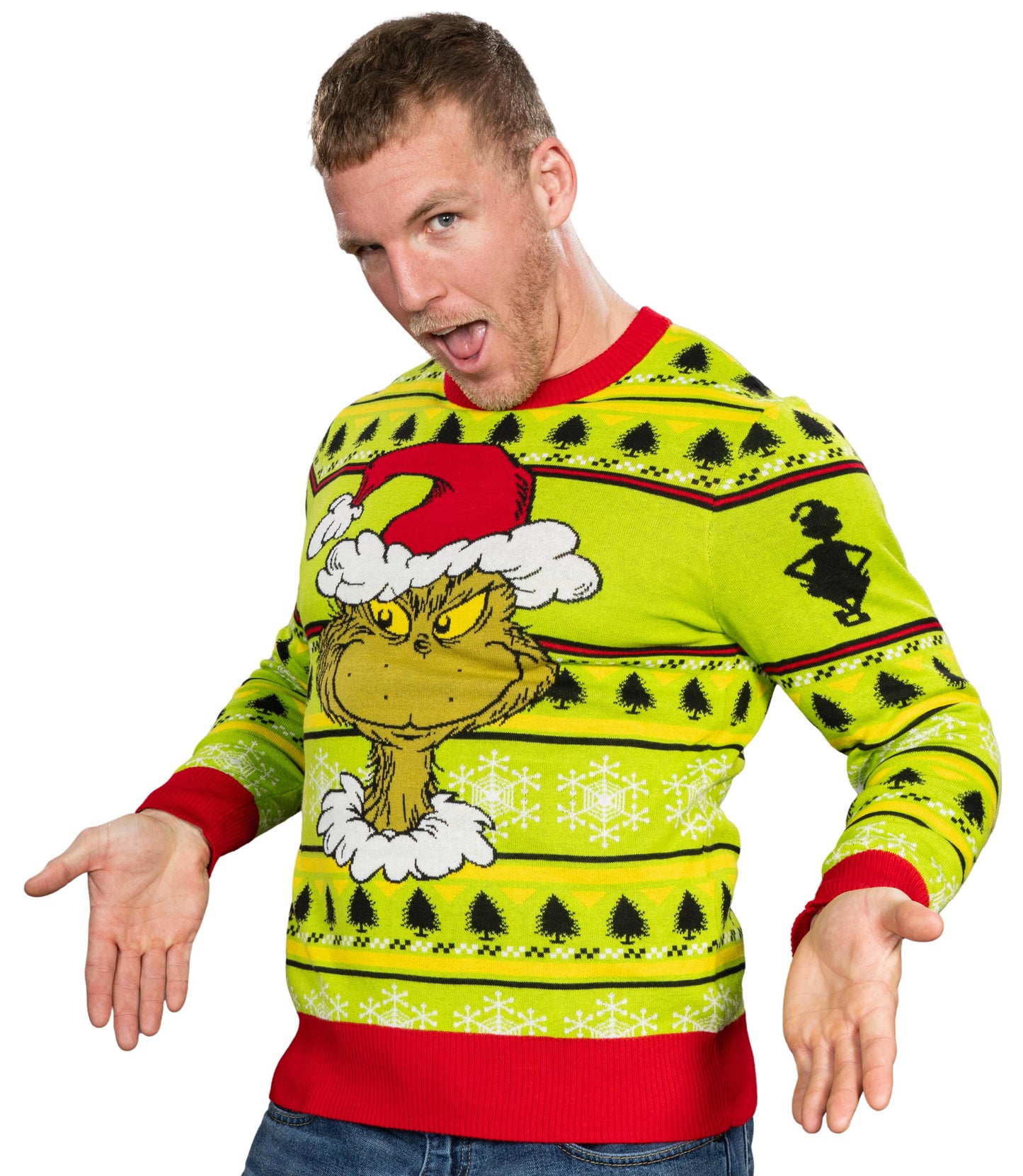 Ugly Christmas Sweater JulesRoche Grinch Design Pullover Julesroches