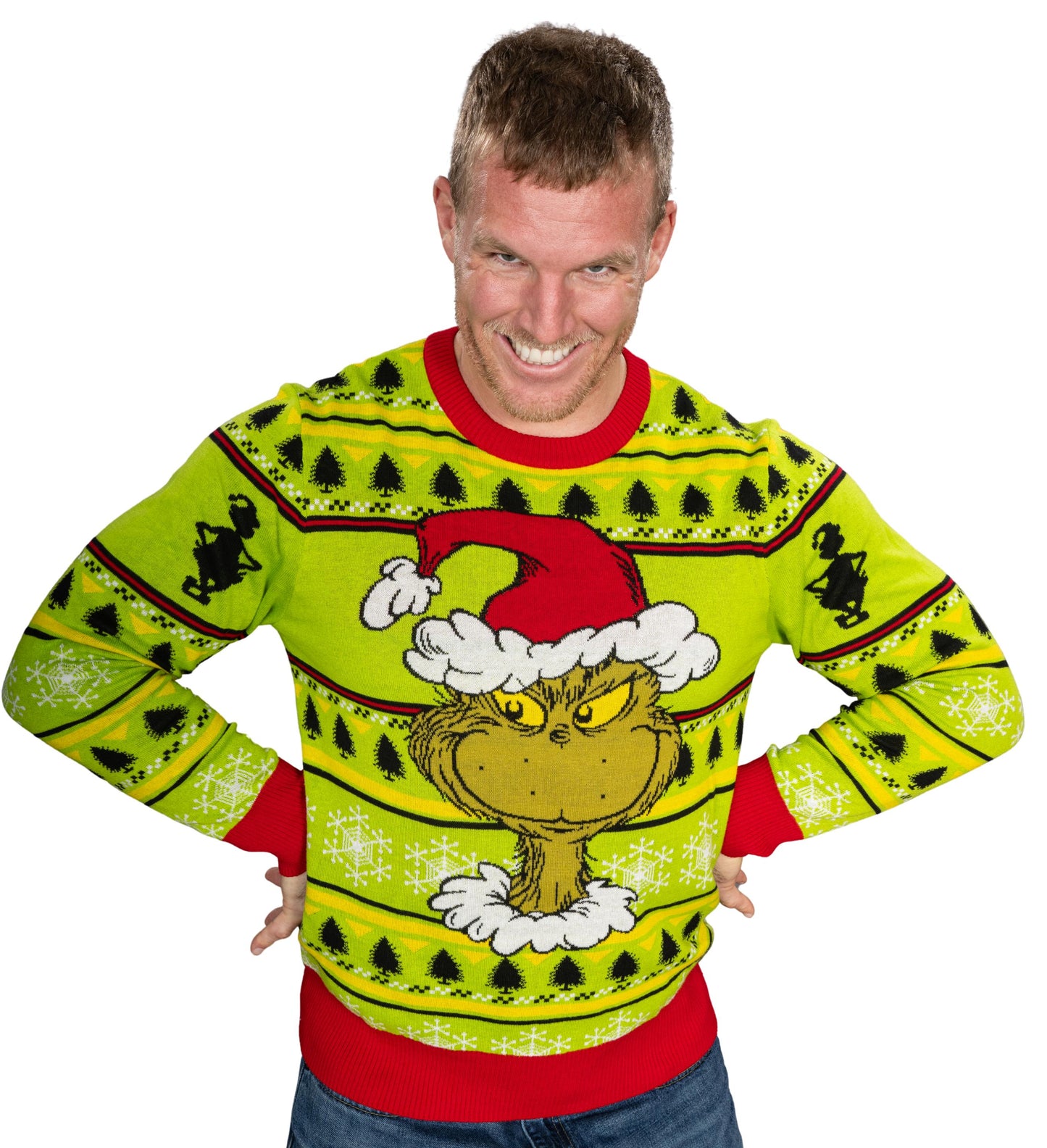 Ugly Christmas Sweater JulesRoche Grinch Design Pullover Julesroches