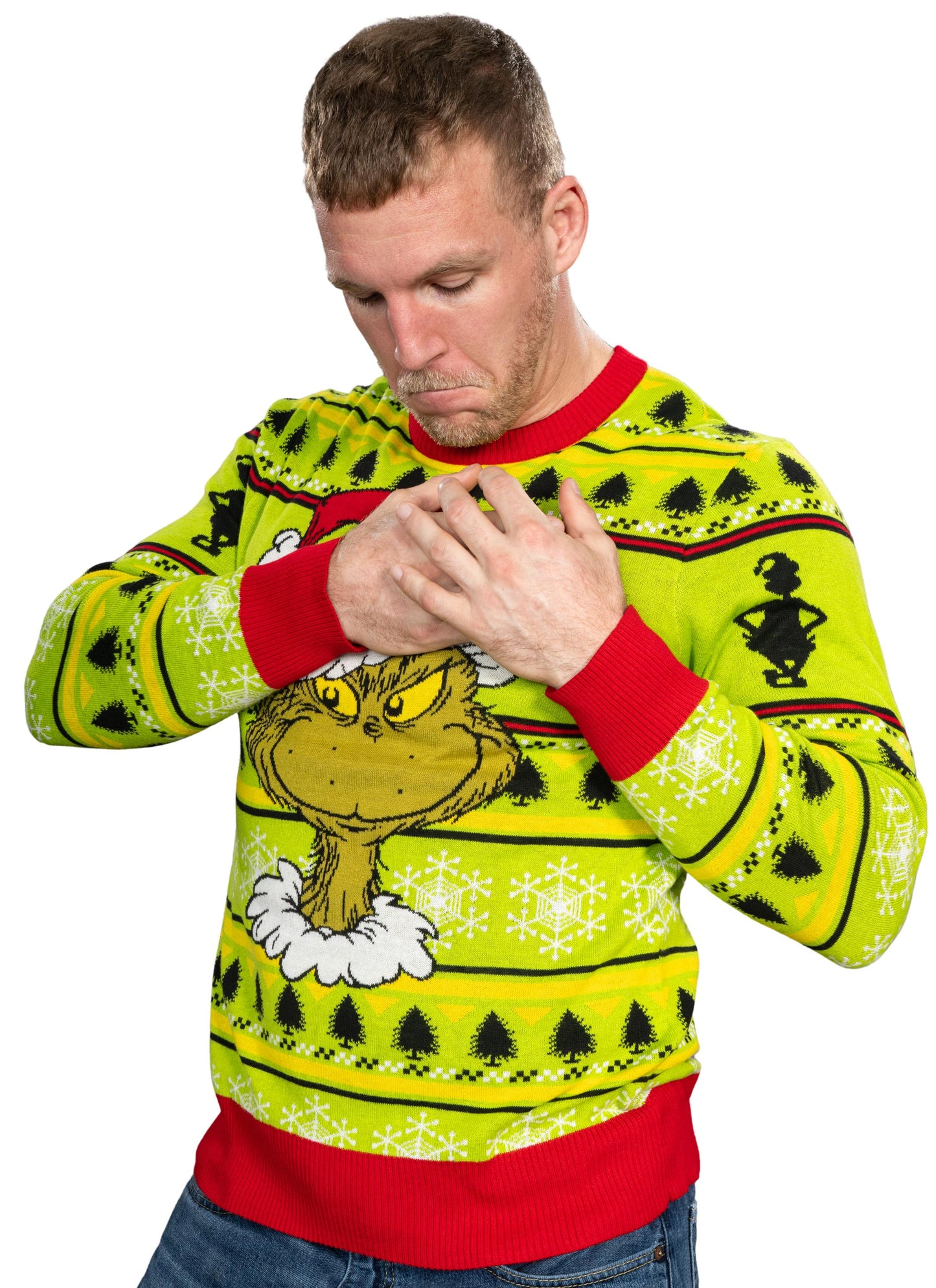 Ugly Christmas Sweater JulesRoche Grinch Design Pullover Julesroches