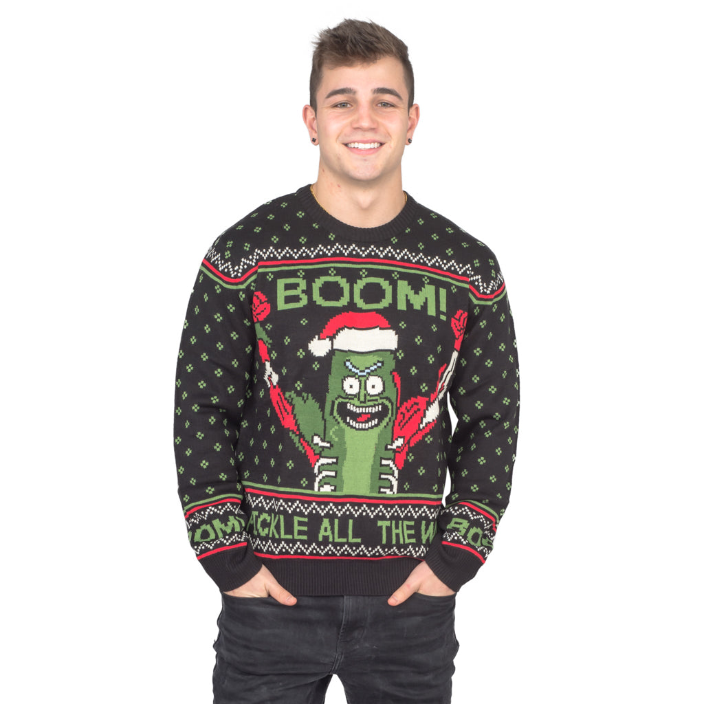 Ugly Christmas Sweater JulesRoche Knitted Festive Pickle Rick Julesroches