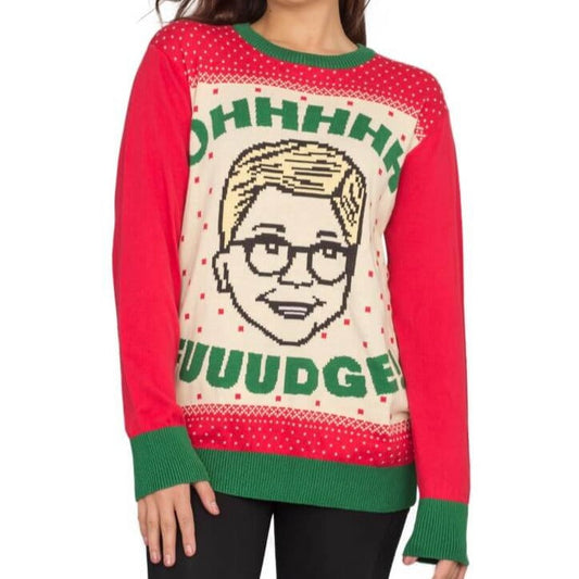 Ugly Christmas Sweater JulesRoche Knitted Ralphie OHHH FUDDGE Pullover Julesroches