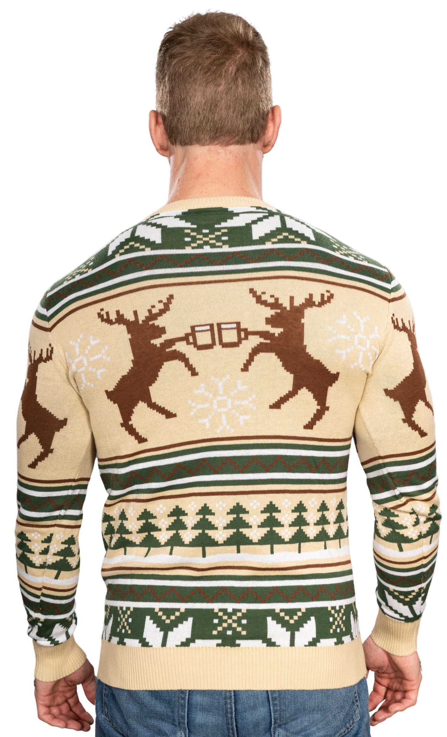 Ugly Christmas Sweater JulesRoche Reindeer Snowflakes Knitted Pullover Julesroches