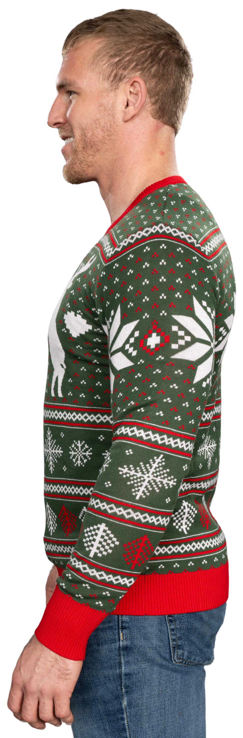 Ugly Christmas Sweater JulesRoche Reindeer Snowflakes Knitted Pullover Julesroches