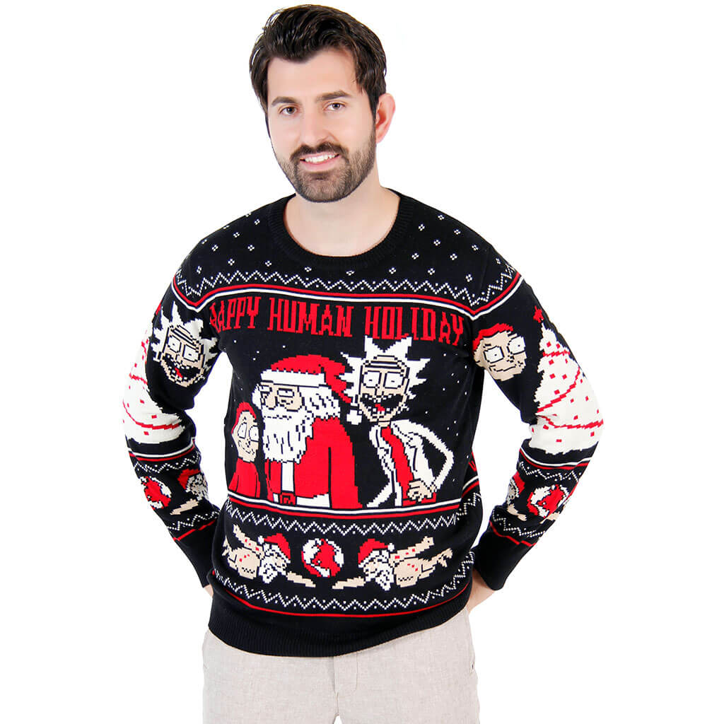 Ugly Christmas Sweater JulesRoche Rick & Morty Hilarious Festive Design Julesroches