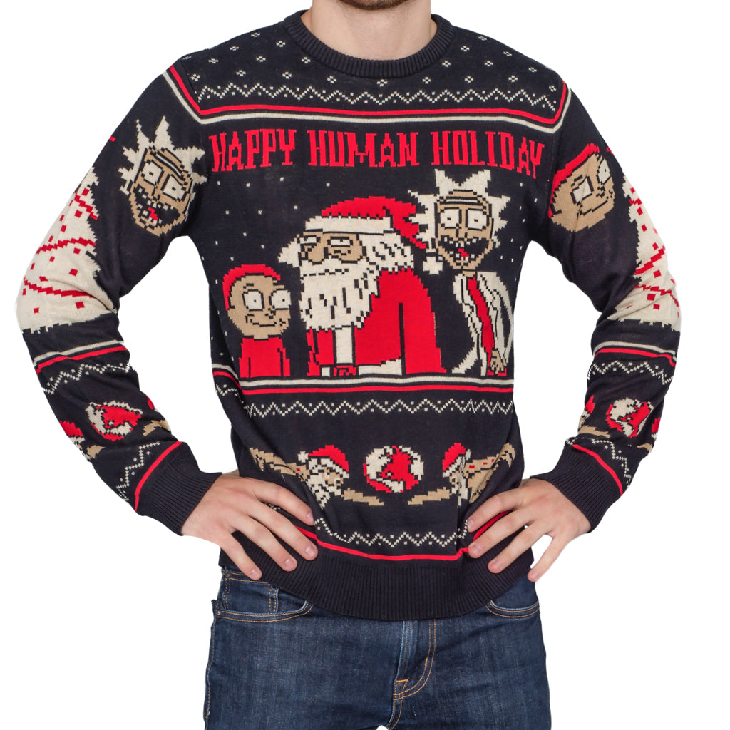 Ugly Christmas Sweater JulesRoche Rick & Morty Hilarious Festive Design Julesroches