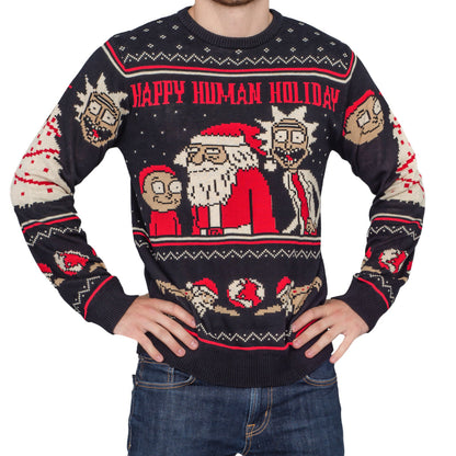 Ugly Christmas Sweater JulesRoche Rick & Morty Hilarious Festive Design Julesroches