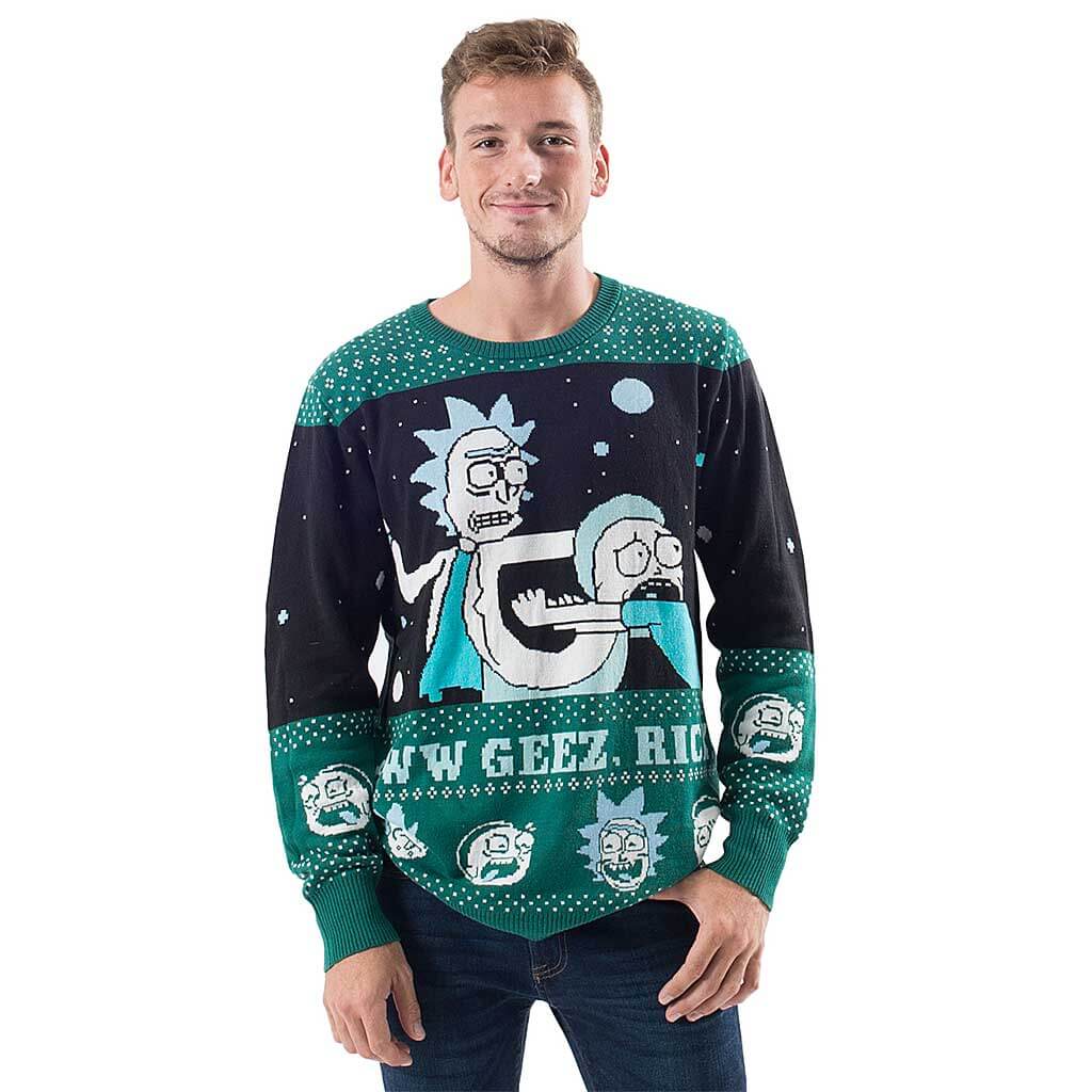 Ugly Christmas Sweater JulesRoche Rick & Morty Unisex Knit Julesroches