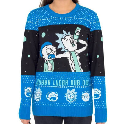 Ugly Christmas Sweater JulesRoche Rick and Morty Design Unisex Julesroches