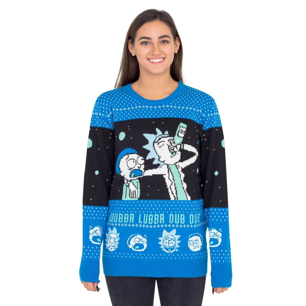 Ugly Christmas Sweater JulesRoche Rick and Morty Design Unisex Julesroches