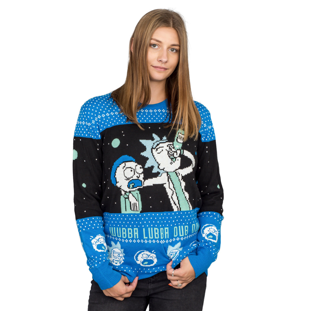 Ugly Christmas Sweater JulesRoche Rick and Morty Design Unisex Julesroches