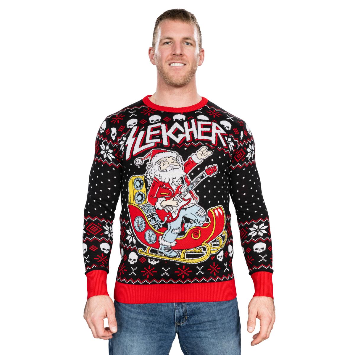 Ugly Christmas Sweater JulesRoche Rocking Santa Knitted Design Julesroches