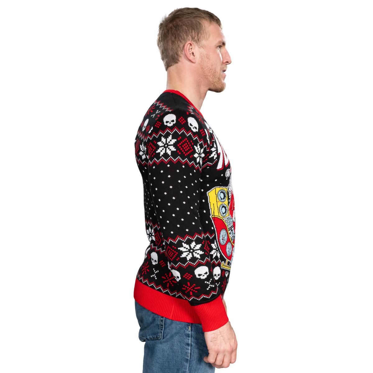 Ugly Christmas Sweater JulesRoche Rocking Santa Knitted Design Julesroches