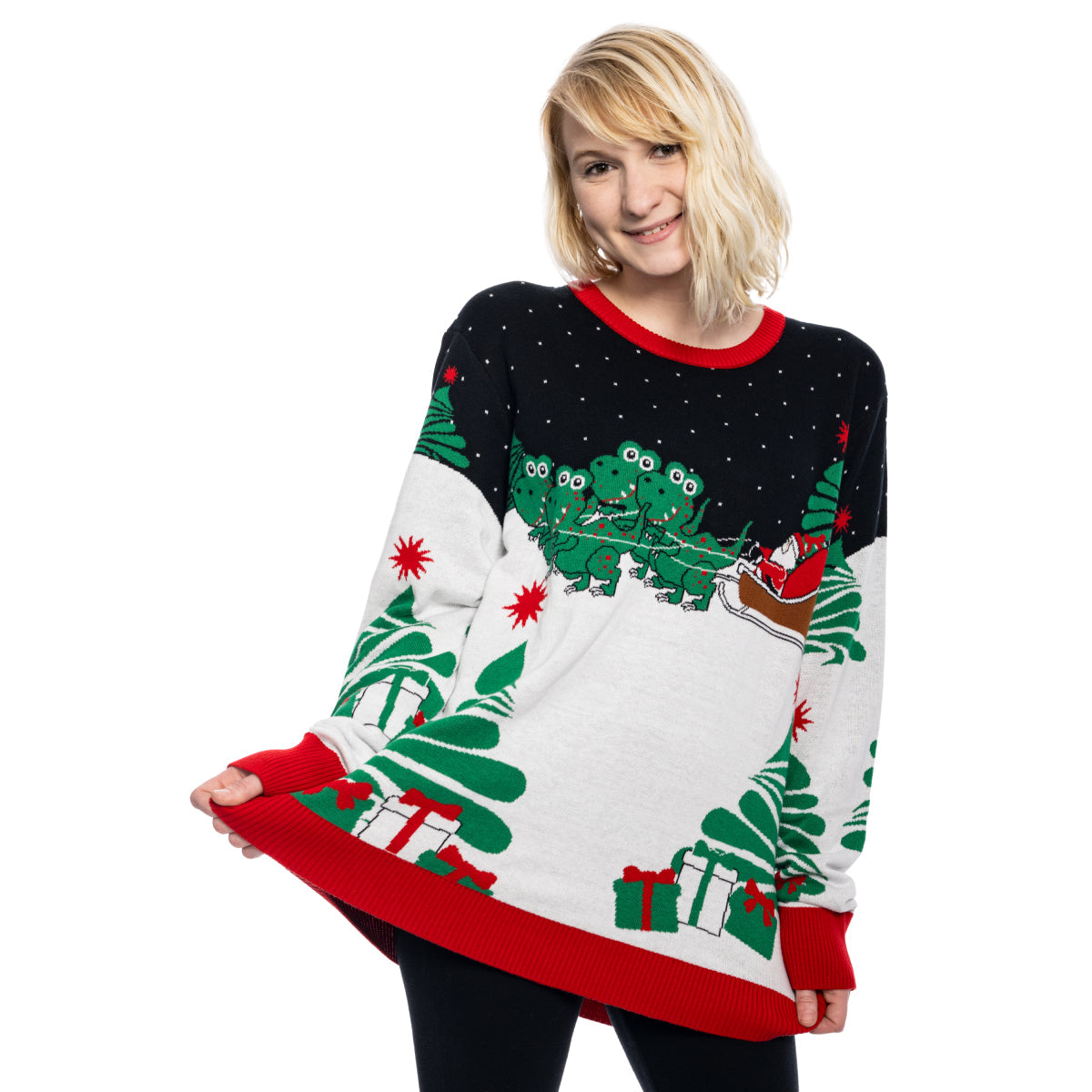 Ugly Christmas Sweater JulesRoche T-Rex Dinosaur Design Julesroches