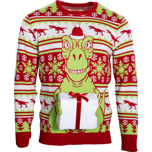 Ugly Christmas Sweater JulesRoche T-Rex Interactive Pullover Julesroches