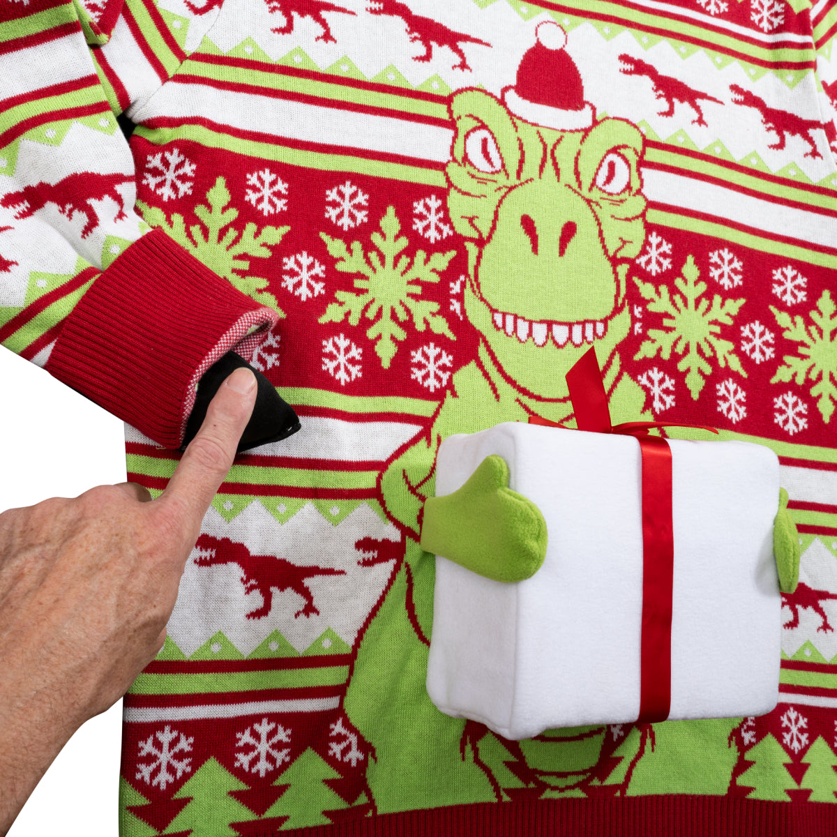 Ugly Christmas Sweater JulesRoche T-Rex Interactive Pullover Julesroches