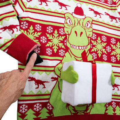 Ugly Christmas Sweater JulesRoche T-Rex Interactive Pullover Julesroches