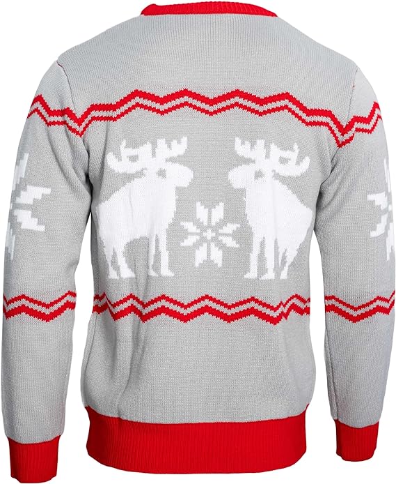 Ugly Christmas Sweater JulesRoche with Santa, Snowflakes & Moose Julesroches